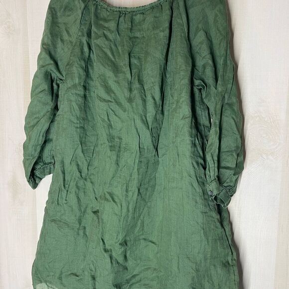 Banana Republic eucalyptus green shift raglan dress, pockets, size XS scoop  neck